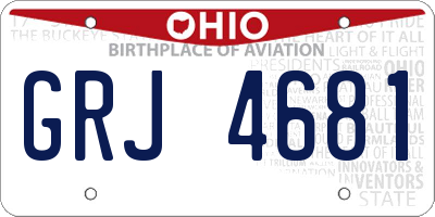 OH license plate GRJ4681