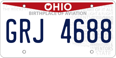 OH license plate GRJ4688