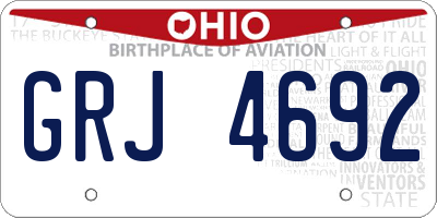 OH license plate GRJ4692