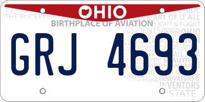 OH license plate GRJ4693