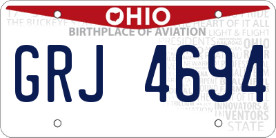 OH license plate GRJ4694
