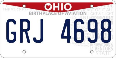 OH license plate GRJ4698