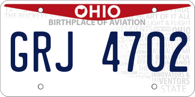 OH license plate GRJ4702