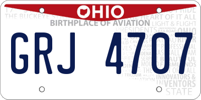 OH license plate GRJ4707