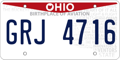 OH license plate GRJ4716
