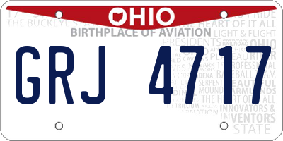 OH license plate GRJ4717