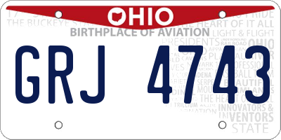 OH license plate GRJ4743