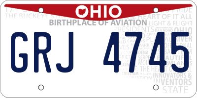 OH license plate GRJ4745