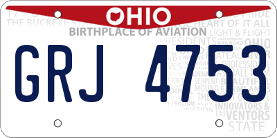OH license plate GRJ4753