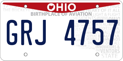 OH license plate GRJ4757