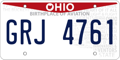 OH license plate GRJ4761