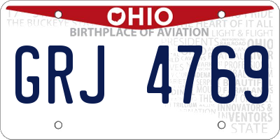 OH license plate GRJ4769