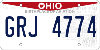 OH license plate GRJ4774