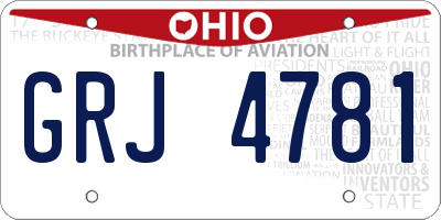 OH license plate GRJ4781