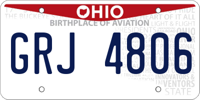 OH license plate GRJ4806