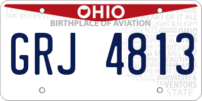 OH license plate GRJ4813