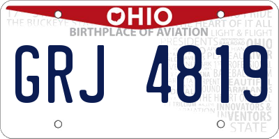 OH license plate GRJ4819
