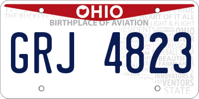 OH license plate GRJ4823
