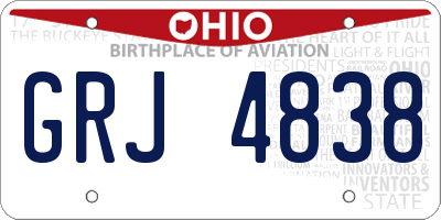 OH license plate GRJ4838
