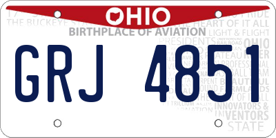 OH license plate GRJ4851