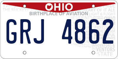 OH license plate GRJ4862