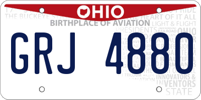 OH license plate GRJ4880