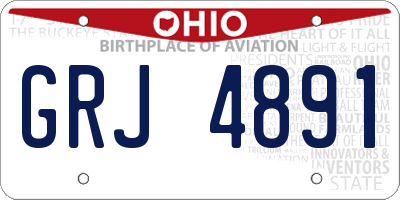 OH license plate GRJ4891