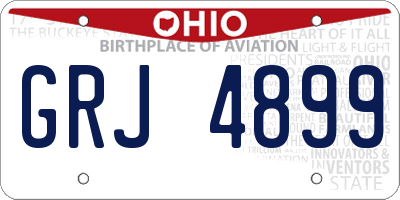 OH license plate GRJ4899