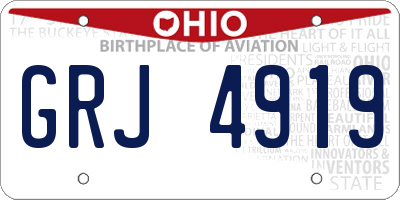 OH license plate GRJ4919