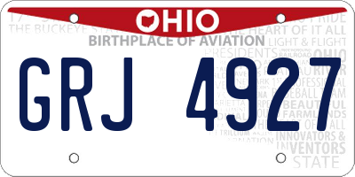 OH license plate GRJ4927