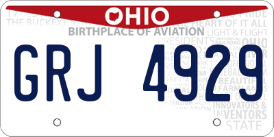 OH license plate GRJ4929