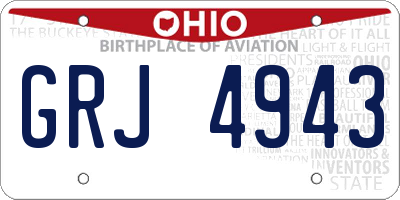 OH license plate GRJ4943