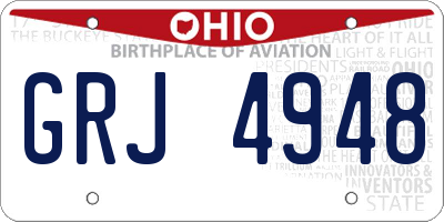 OH license plate GRJ4948