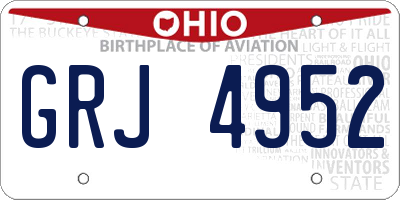 OH license plate GRJ4952