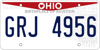 OH license plate GRJ4956