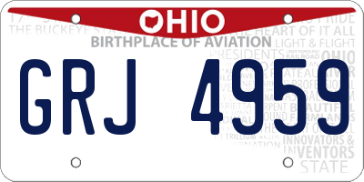 OH license plate GRJ4959