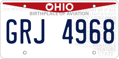 OH license plate GRJ4968