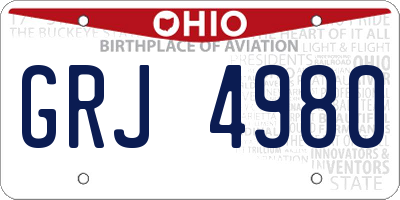 OH license plate GRJ4980
