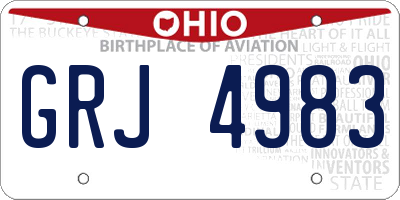 OH license plate GRJ4983
