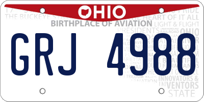 OH license plate GRJ4988