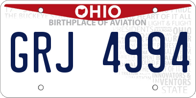 OH license plate GRJ4994