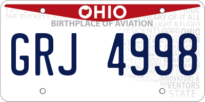 OH license plate GRJ4998