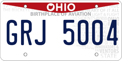 OH license plate GRJ5004