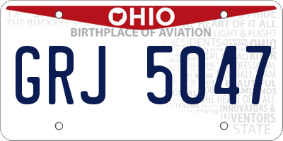 OH license plate GRJ5047