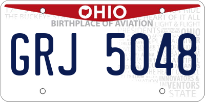 OH license plate GRJ5048