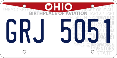 OH license plate GRJ5051