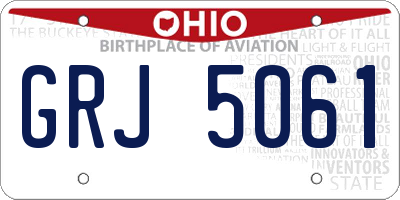 OH license plate GRJ5061