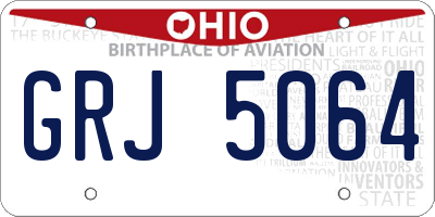 OH license plate GRJ5064