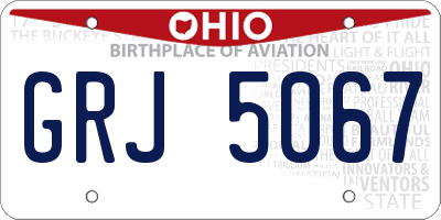 OH license plate GRJ5067