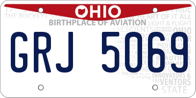 OH license plate GRJ5069